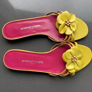 Emanuel Ungaro Leather Flat Sandals
